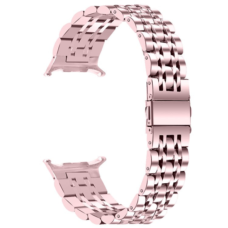 For Samsung Galaxy Watch Ultra 47mm Replacement Band 7-Bead Stainless Steel Smart Watch Strap - Rose Pink