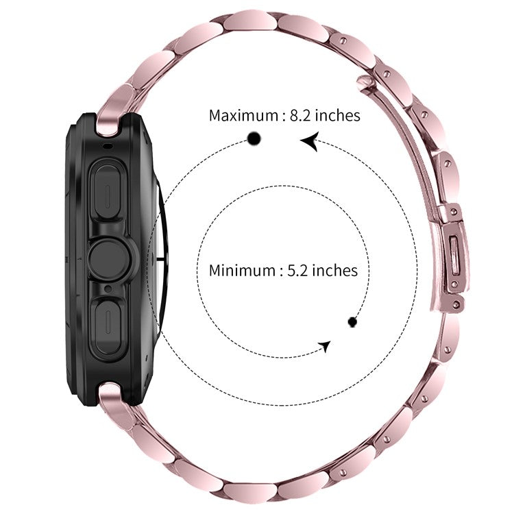 For Samsung Galaxy Watch Ultra 47mm Replacement Band 7-Bead Stainless Steel Smart Watch Strap - Rose Pink