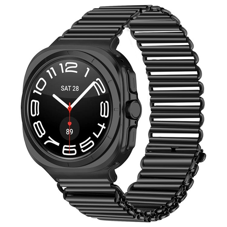 For Samsung Galaxy Watch Ultra 47mm Replacement Strap Stainless Steel Smart Watch Band - Black