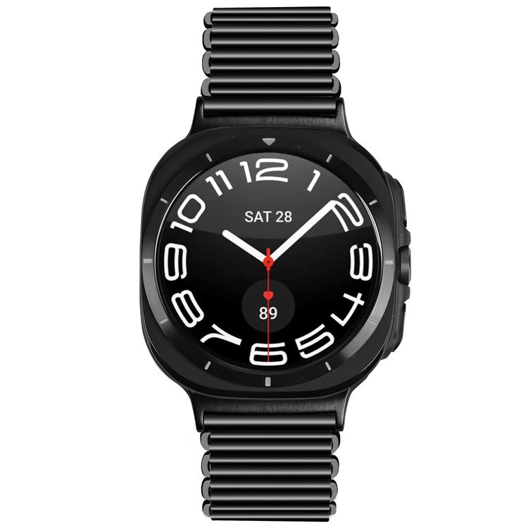 For Samsung Galaxy Watch Ultra 47mm Replacement Strap Stainless Steel Smart Watch Band - Black