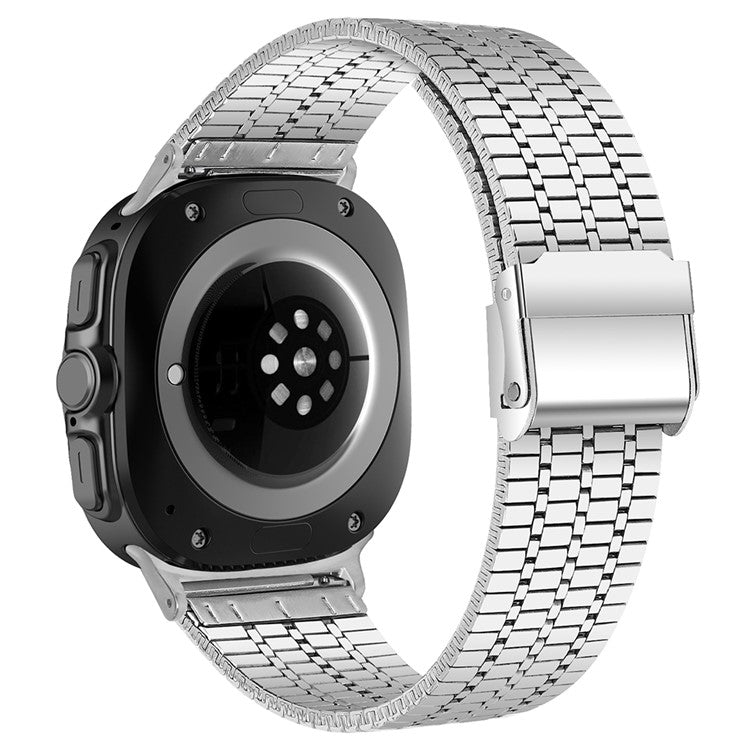 For Samsung Galaxy Watch Ultra 47mm Replacement Band with Connector 7-Bead Stainless Steel Smart Watch Strap, Silver