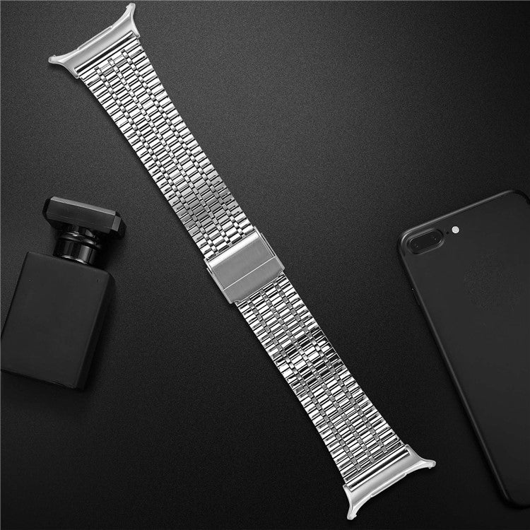 For Samsung Galaxy Watch Ultra 47mm Replacement Band with Connector 7-Bead Stainless Steel Smart Watch Strap, Silver