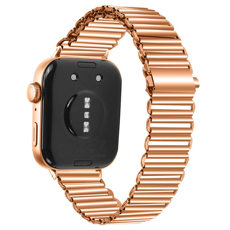 For Huawei Watch Fit 3 Replacement Strap Stainless Steel Smart Watch Band - Rose Gold