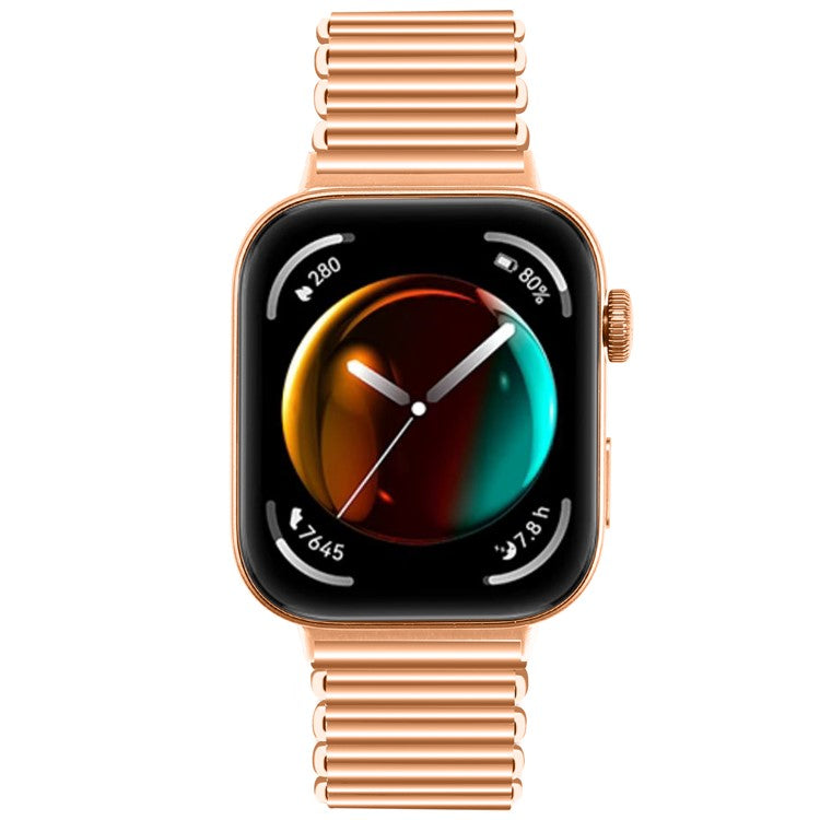 For Huawei Watch Fit 3 Replacement Strap Stainless Steel Smart Watch Band - Rose Gold