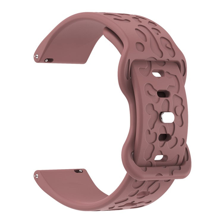 KALEBOL 22mm Silicone Strap for Huawei Watch 4 / 4 Pro / GT 4 46mm Leopard Texture Watch Band - Foggy Purple