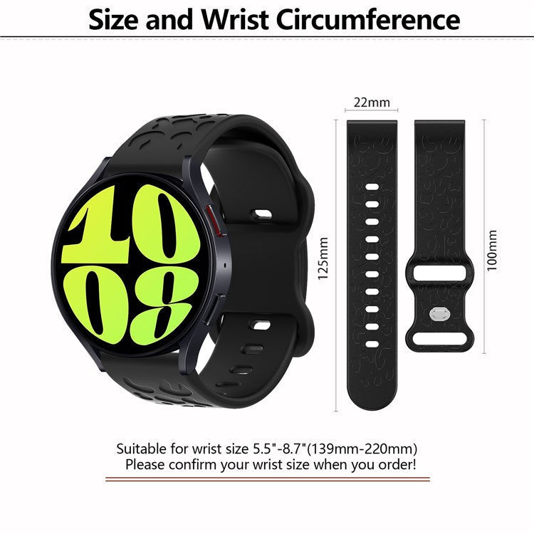 KALEBOL 22mm Silicone Strap for Huawei Watch 4 / 4 Pro / GT 4 46mm Leopard Texture Watch Band - Foggy Purple