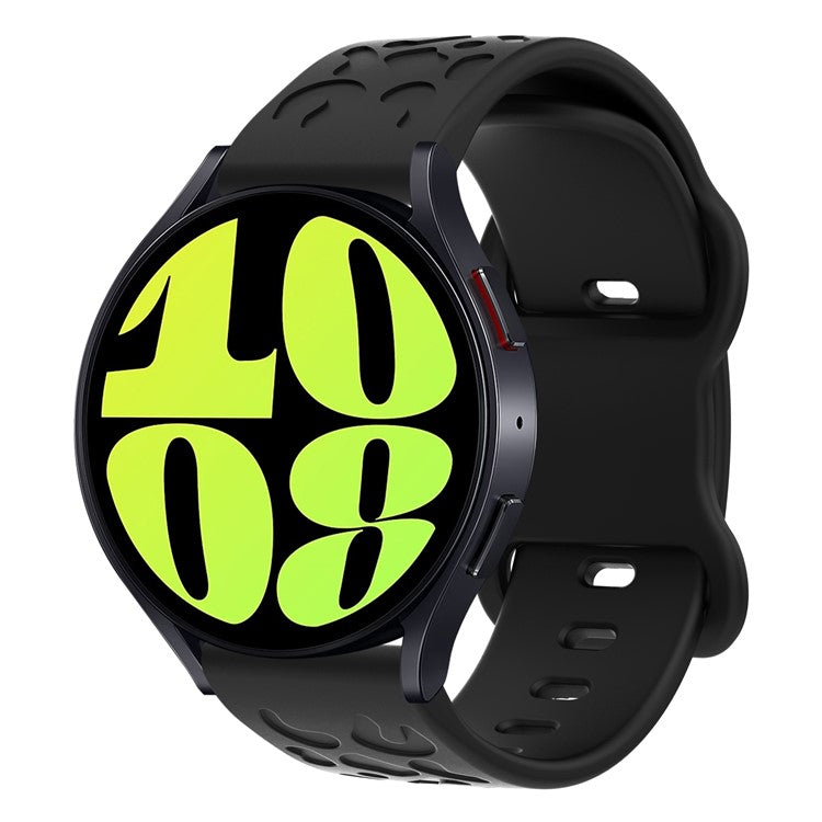 KALEBOL 18mm Silicone Strap for Huawei Watch GT 4 41mm / Garmin Venu 3S Leopard Texture Watch Band - Black