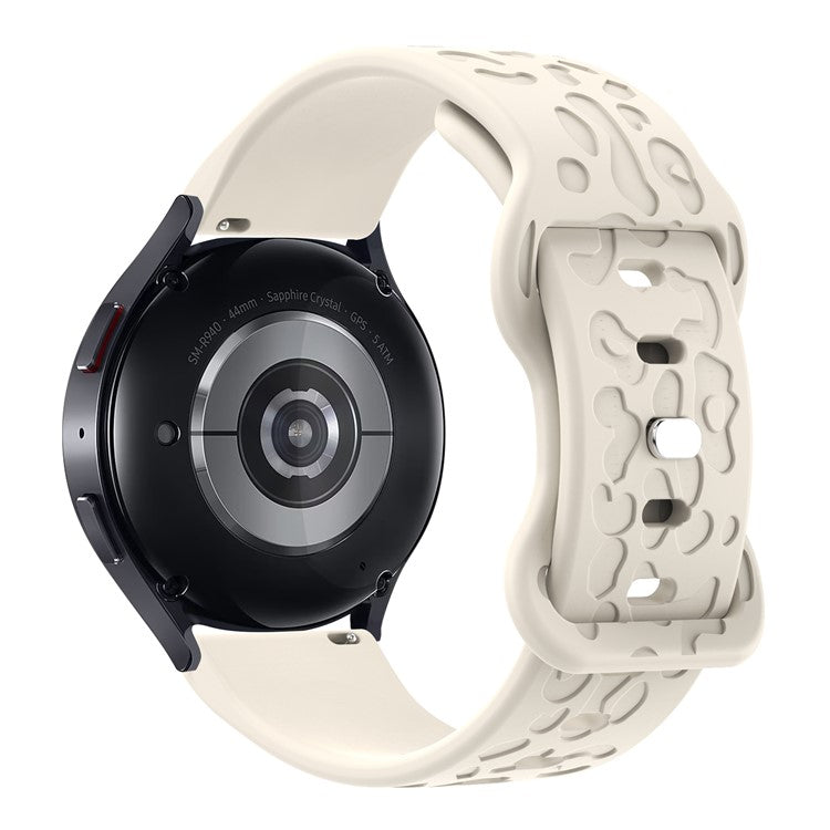 KALEBOL 18mm Silicone Strap for Huawei Watch GT 4 41mm / Garmin Venu 3S Leopard Texture Watch Band - Starlight