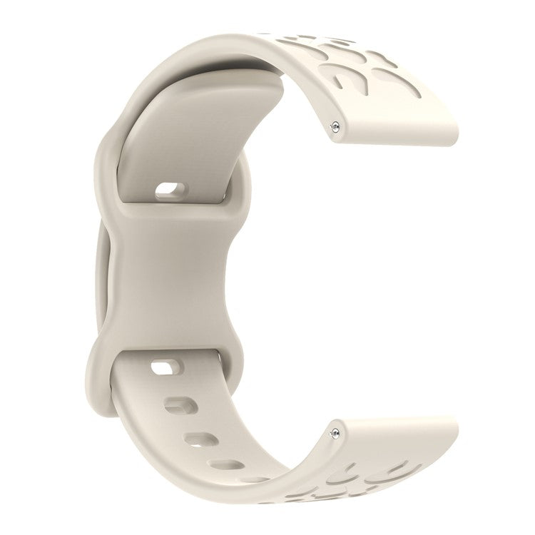 KALEBOL 18mm Silicone Strap for Huawei Watch GT 4 41mm / Garmin Venu 3S Leopard Texture Watch Band - Starlight