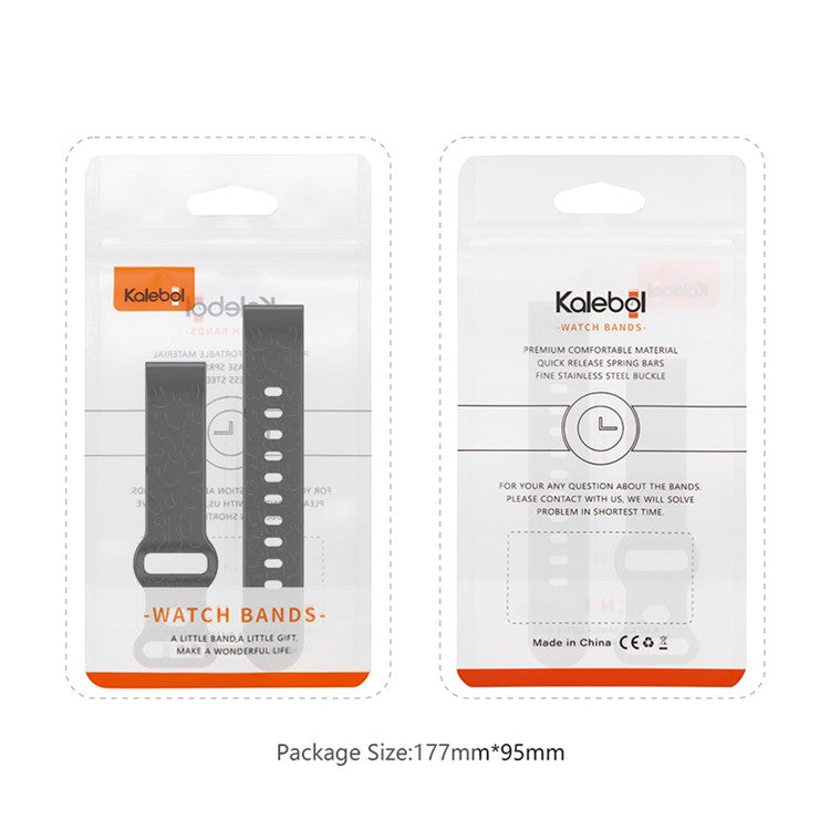 KALEBOL 18mm Silicone Strap for Huawei Watch GT 4 41mm / Garmin Venu 3S Leopard Texture Watch Band - Starlight