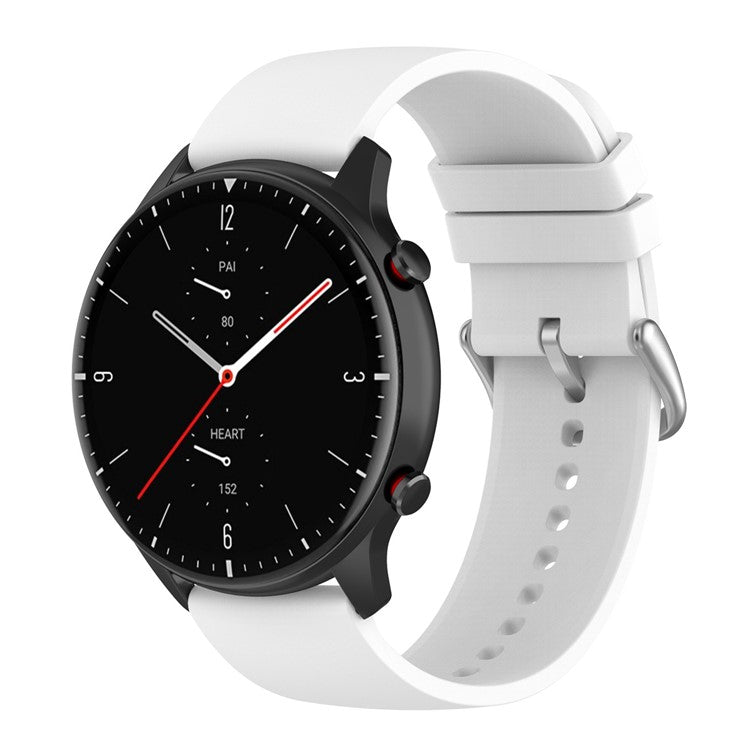 KALEBOL 20mm Silicone Strap for Huawei Watch GT 3 42mm / GT 3 Pro 43mm Round End Watch Band - White