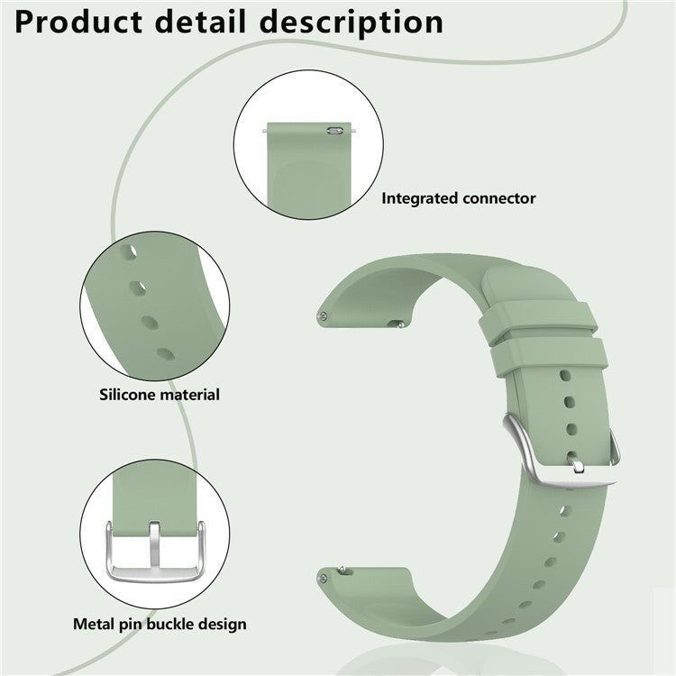 KALEBOL 20mm Silicone Strap for Huawei Watch GT 3 42mm / GT 3 Pro 43mm Round End Watch Band - White