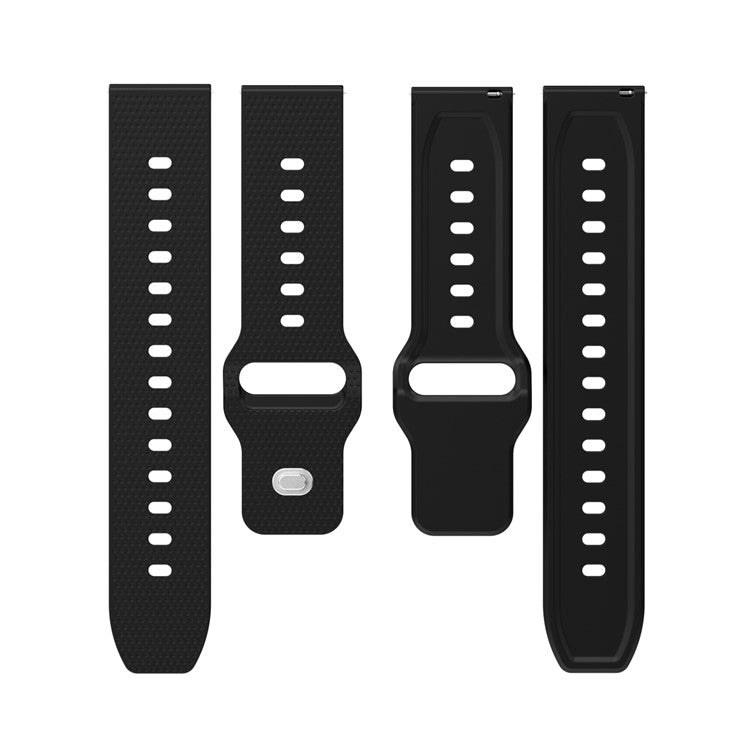 KALEBOL 22mm Strap for Huawei Watch 4 / 4 Pro / GT 4 46mm Dots Silicone Watch Band - Black