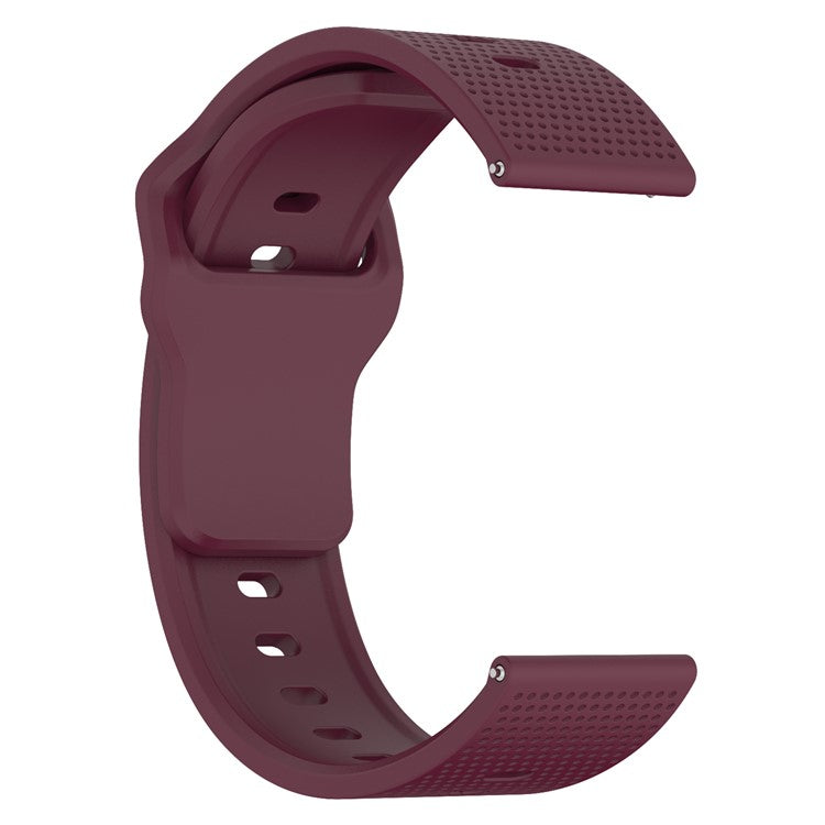 KALEBOL 22mm Strap for Huawei Watch 4 / 4 Pro / GT 4 46mm Dots Silicone Watch Band - Wine Red