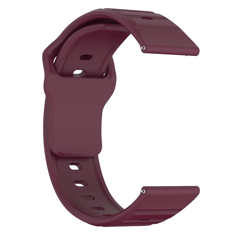 KALEBOL 22mm Silicone Strap for Huawei Watch 4 / 4 Pro / GT 4 46mm Wave Design Watch Band - Wine Red