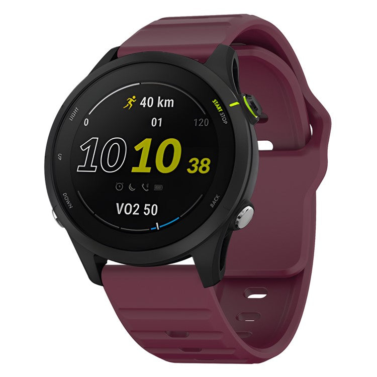 KALEBOL 22mm Silicone Strap for Huawei Watch 4 / 4 Pro / GT 4 46mm Wave Design Watch Band - Wine Red