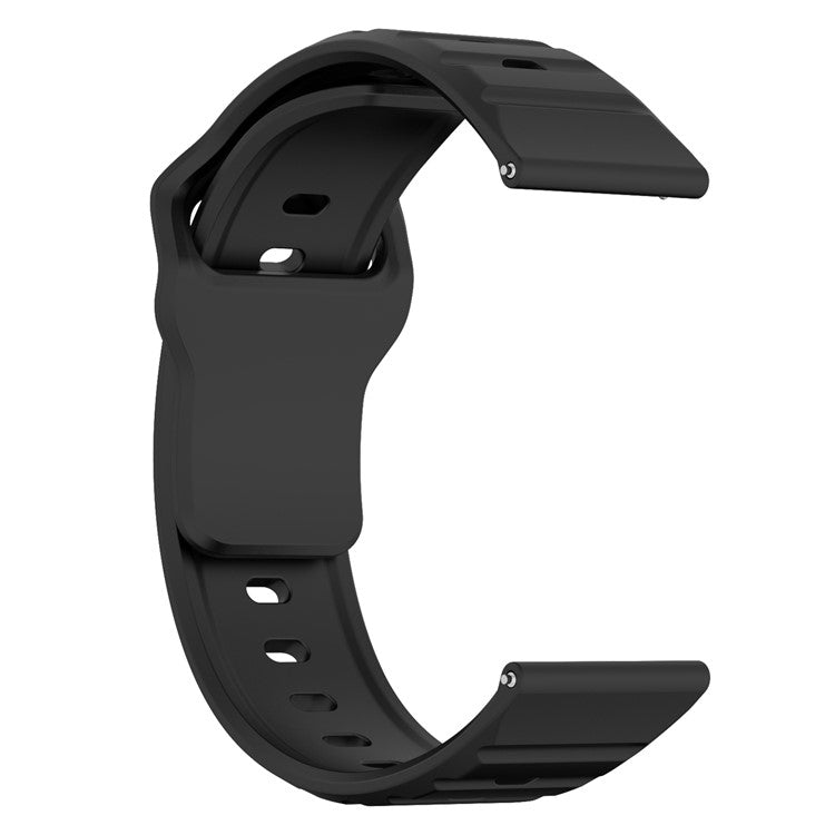 KALEBOL 20mm Silicone Strap for Huawei Watch GT 3 42mm / GT 3 Pro 43mm Wave Design Watch Band - Black