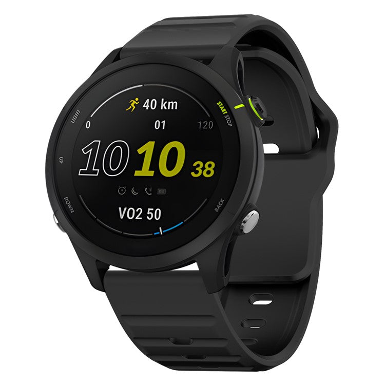 KALEBOL 20mm Silicone Strap for Huawei Watch GT 3 42mm / GT 3 Pro 43mm Wave Design Watch Band - Black