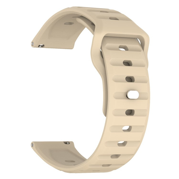KALEBOL 20mm Silicone Strap for Huawei Watch GT 3 42mm / GT 3 Pro 43mm Wave Design Watch Band - Beige