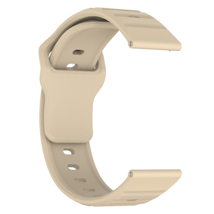 KALEBOL 20mm Silicone Strap for Huawei Watch GT 3 42mm / GT 3 Pro 43mm Wave Design Watch Band - Beige
