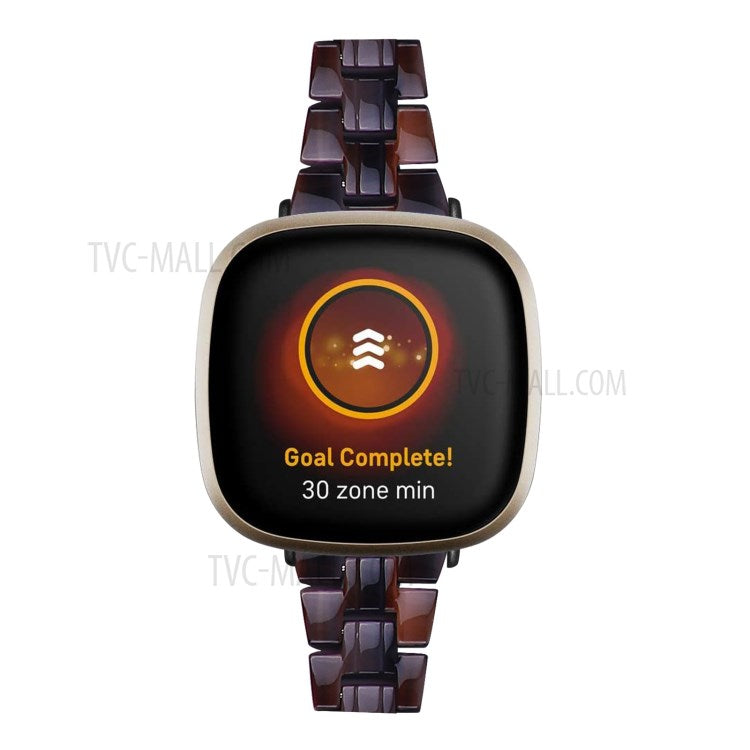 Resin Watch Band Light Weight Colorful Replacement for Fitbit Versa 3/Sense - Chocolate