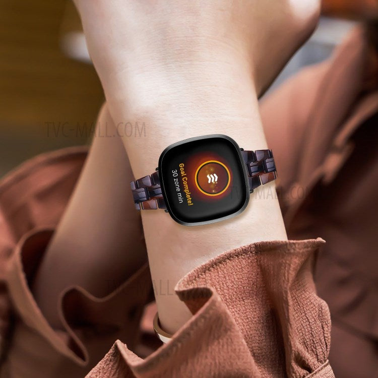 Resin Watch Band Light Weight Colorful Replacement for Fitbit Versa 3/Sense - Chocolate