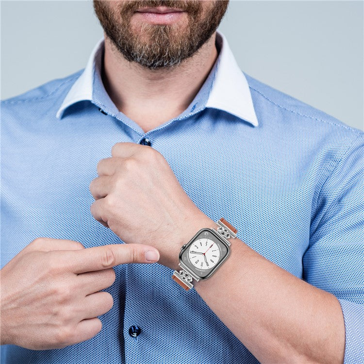 Watch Band for Apple Watch Series 10 46mm / Ultra 2 / Ultra 49mm / 9 8 7 45mm / SE (2023) SE (2022) SE 6 5 4 44mm / 3 2 1 42mm Strap - Brown