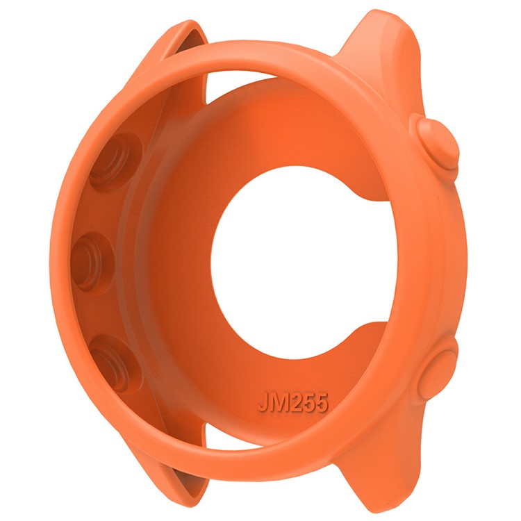 For Garmin Forerunner 255 / Forerunner 265 Cross-texture Silicone Band with Watch Case - Orange