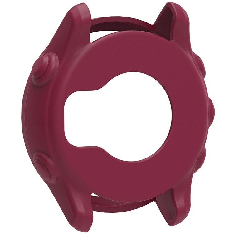 For Garmin Forerunner 255 / Forerunner 265 Cross-texture Silicone Band with Watch Case - Wine Red