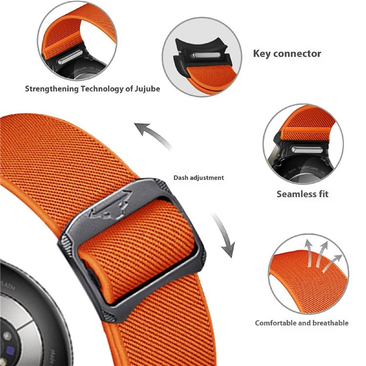 Nylon Strap for Samsung Galaxy Watch FE 40mm / Watch7 / Watch6 / Watch 5 / Watch4 Elastic Band - Orange