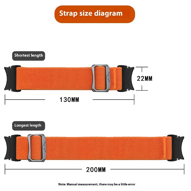 Nylon Strap for Samsung Galaxy Watch FE 40mm / Watch7 / Watch6 / Watch 5 / Watch4 Elastic Band - Orange