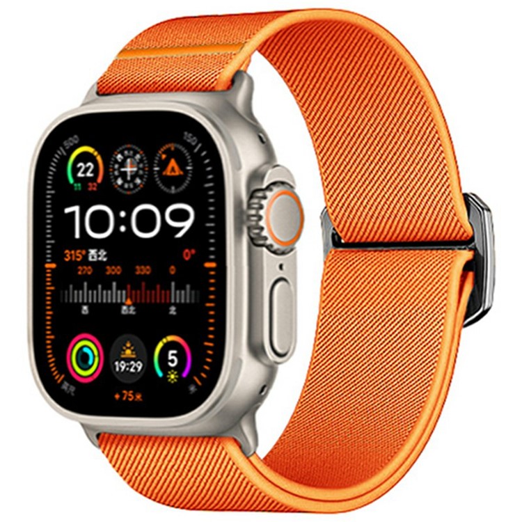 Nylon Strap for Apple Watch Series 10 46mm / Ultra 2 / Ultra 49mm / Series 9 8 7 45mm / SE (2023) SE (2022) SE 6 5 4 44mm / 3 2 1 42mm Band - Orange