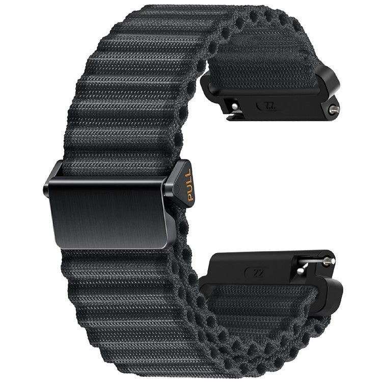 For Huawei Watch GT 3 42mm / GT 3 Pro 43mm Watch Strap 20mm Wave Design Nylon Wrist Band - Dark Grey