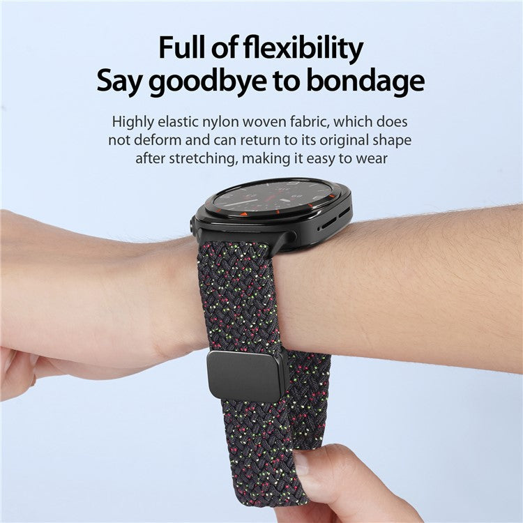 DUX DUCIS Mixture Pro Series For Samsung Galaxy Watch Ultra 47mm Nylon Braided Watch Band Magnetic Strap - Black
