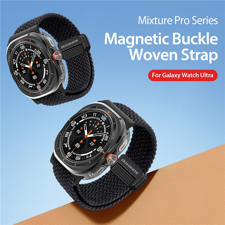 DUX DUCIS Mixture Pro Series For Samsung Galaxy Watch Ultra 47mm Nylon Braided Watch Band Magnetic Strap - Midnight