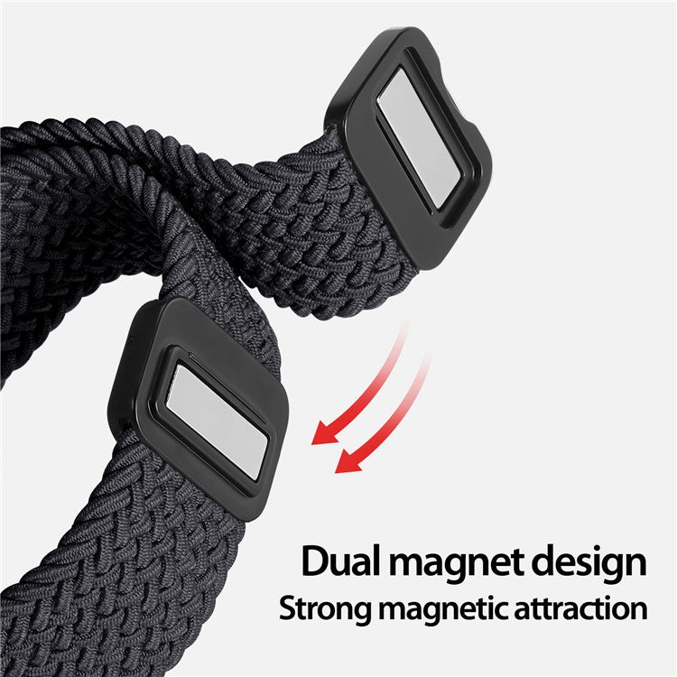 DUX DUCIS Mixture Pro Series For Samsung Galaxy Watch Ultra 47mm Nylon Braided Watch Band Magnetic Strap - Midnight
