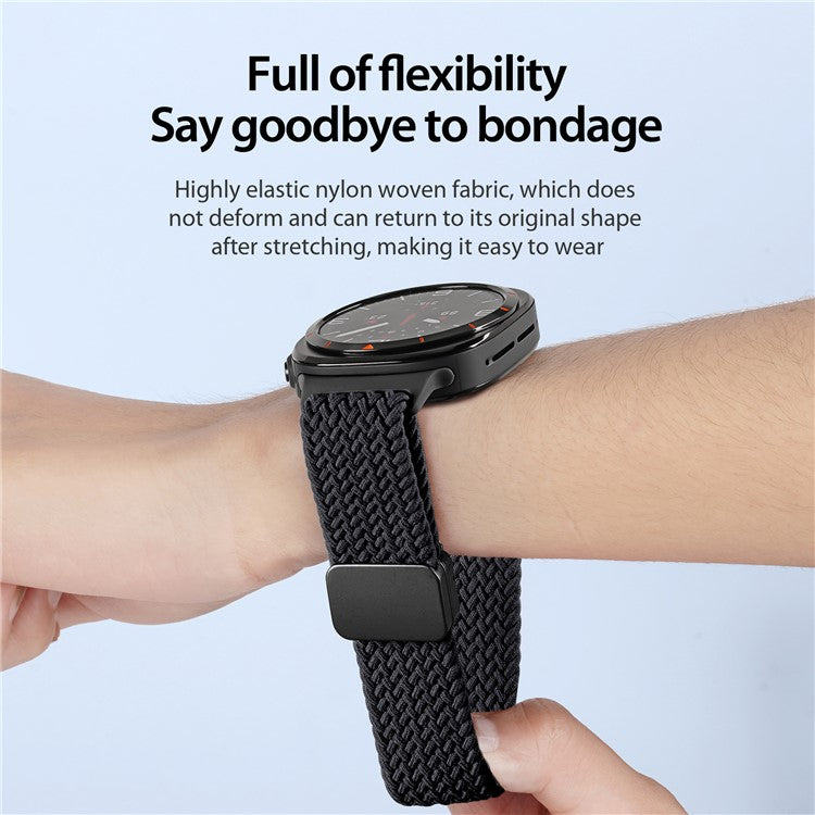 DUX DUCIS Mixture Pro Series For Samsung Galaxy Watch Ultra 47mm Nylon Braided Watch Band Magnetic Strap - Midnight