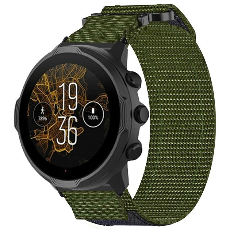 24mm Nylon Watch Band for Suunto 9 / 7 / Spartan Sport Wrist HR Baro Loop Fastener Strap - Army Green