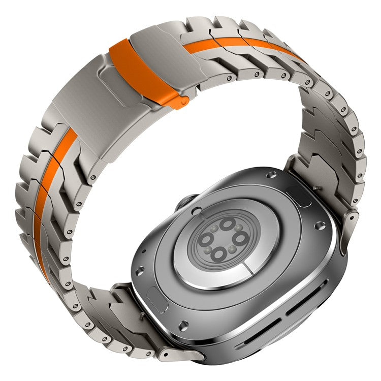 For Samsung Galaxy Watch Ultra 47mm Watch Band Titanium Alloy Wrist Strap with Tool - Titanium+Orange
