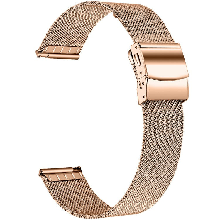 For Samsung Galaxy Watch7 44mm / 40mm Metal Watch Strap Milanese Mesh Wrist Band with Folding Buckle - Rose Gold