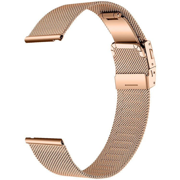 For Samsung Galaxy Watch7 44mm / 40mm Metal Watch Strap Milanese Mesh Wrist Band with Folding Buckle - Rose Gold
