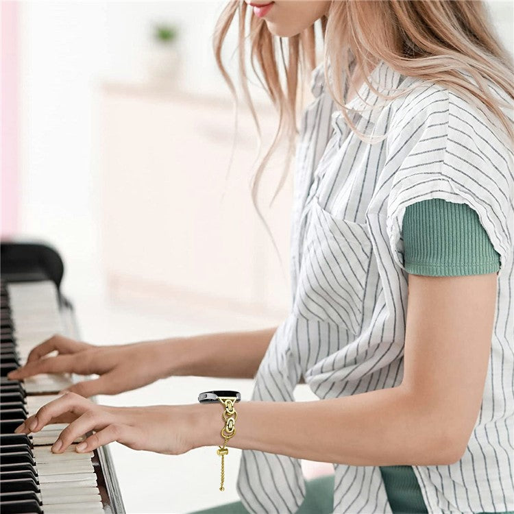 For Samsung Galaxy Watch7 44mm / 40mm Smart Watch Band Single Chain Style Metal Bracelet - Gold