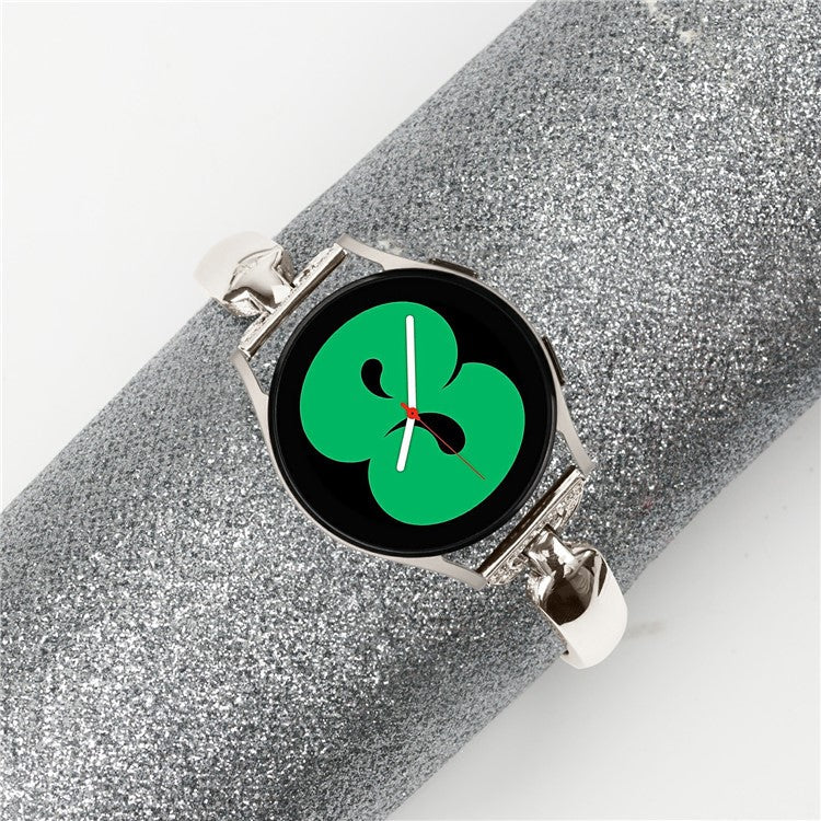 Watch Band for Samsung Galaxy Watch7 44mm / 40mm Replacement Strap D-Shape Rhinestone Decor Alloy Watch Band - Starlight