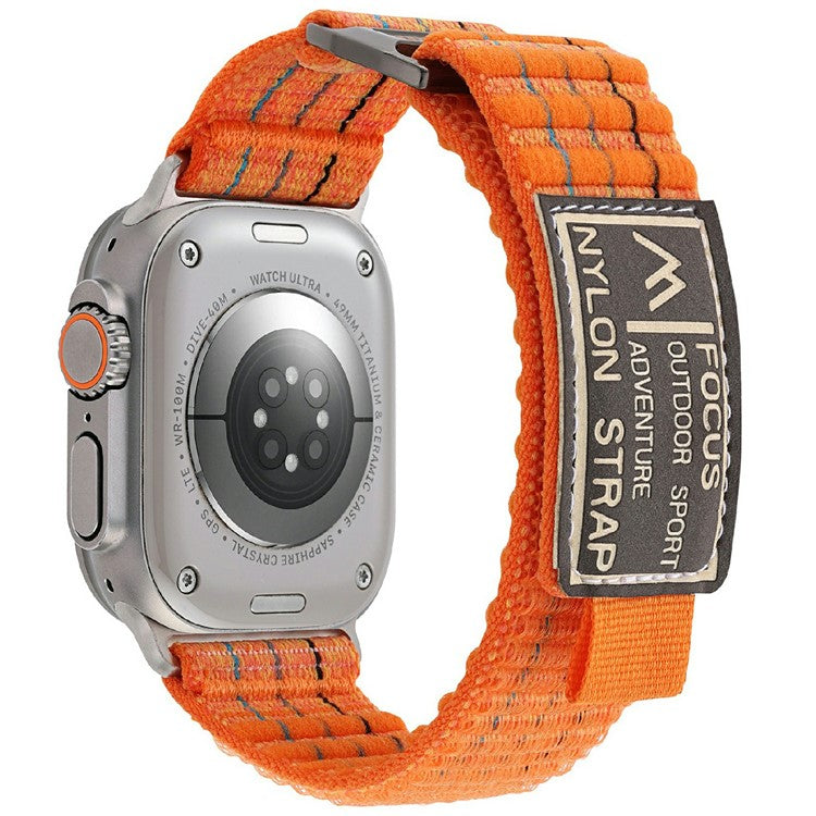 For Apple Watch Series 10 42mm / 9 8 7 41mm / SE (2023) SE (2022) SE 6 5 4 40mm / 3 2 1 38mm Nylon Loop Watch Strap - Orange