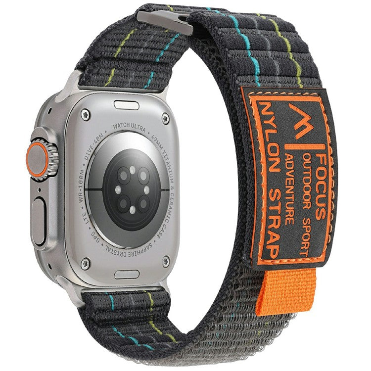 For Apple Watch Series 10 42mm / 9 8 7 41mm / SE (2023) SE (2022) SE 6 5 4 40mm / 3 2 1 38mm Nylon Loop Watch Strap - Grey