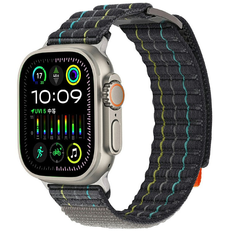 For Apple Watch Series 10 42mm / 9 8 7 41mm / SE (2023) SE (2022) SE 6 5 4 40mm / 3 2 1 38mm Nylon Loop Watch Strap - Grey