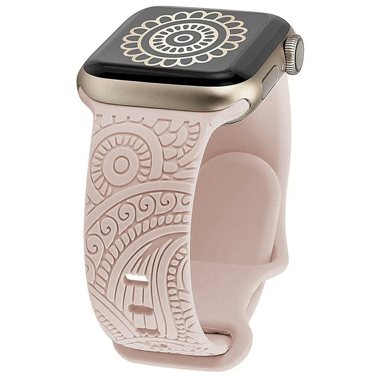 Silicone Strap for Apple Watch Series 10 46mm / Ultra 2 Ultra 49mm / Series 9 8 7 45mm / SE (2023) SE (2022) SE 6 5 4 44mm / 3 2 1 42mm - Light Pink