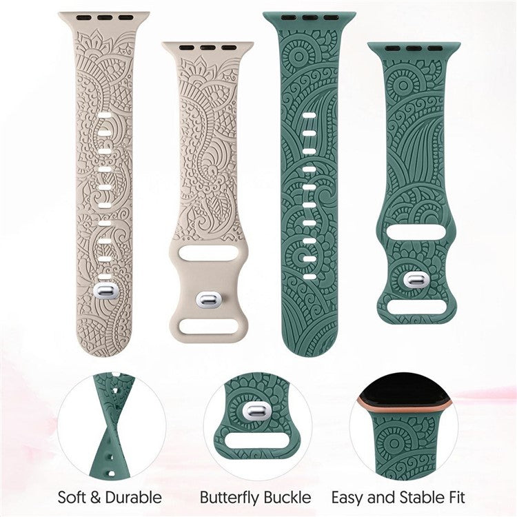 Silicone Strap for Apple Watch Series 10 46mm / Ultra 2 Ultra 49mm / Series 9 8 7 45mm / SE (2023) SE (2022) SE 6 5 4 44mm / 3 2 1 42mm - Light Pink