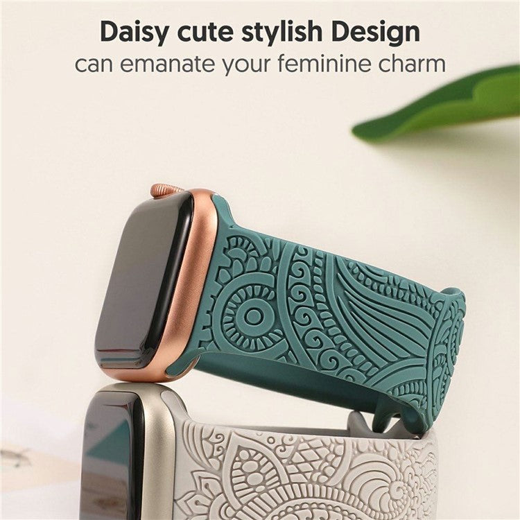 Silicone Strap for Apple Watch Series 10 46mm / Ultra 2 Ultra 49mm / Series 9 8 7 45mm / SE (2023) SE (2022) SE 6 5 4 44mm / 3 2 1 42mm - Light Pink