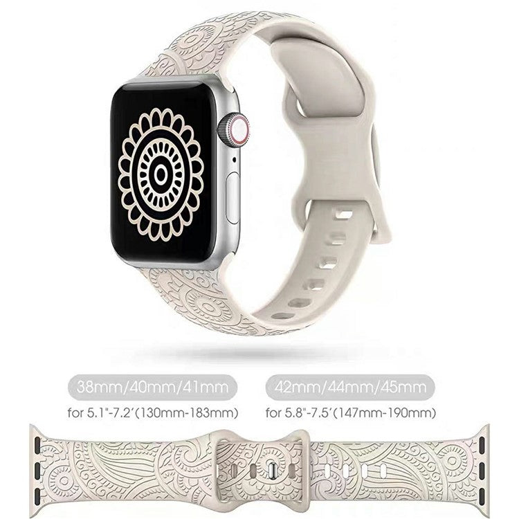 Silicone Strap for Apple Watch Series 10 46mm / Ultra 2 Ultra 49mm / Series 9 8 7 45mm / SE (2023) SE (2022) SE 6 5 4 44mm / 3 2 1 42mm - Light Pink